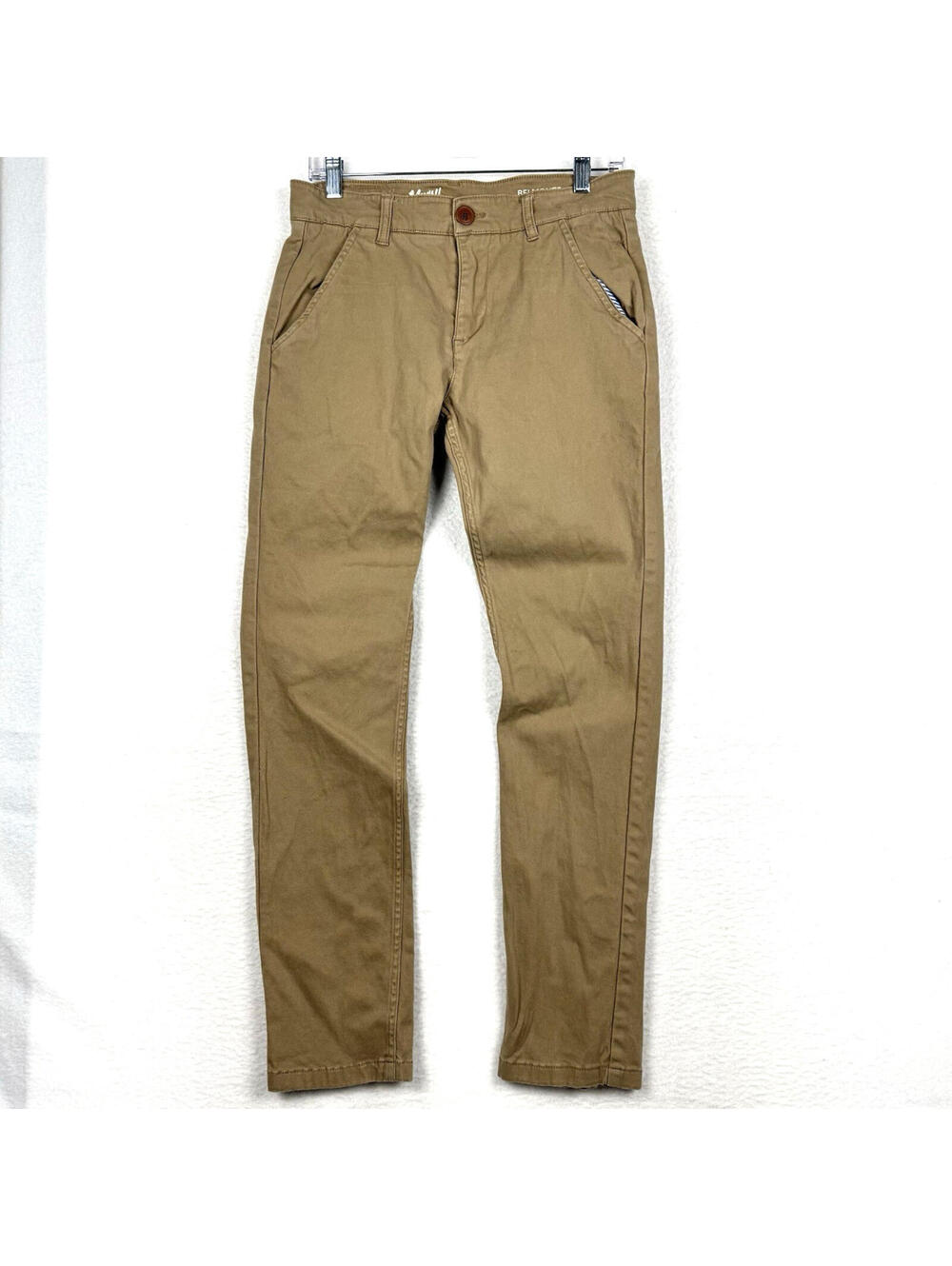 Mugsy Belmonts Flat Front Mens 30x32 Tan Chino Stretch Pants K3PNBG